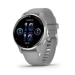 Garmin Venu 2S Stainless Steel Bezel  Mist Gray Case &amp; Silicone Case/ Silver