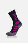 EIGHT SOX Chaussettes de Trekking en Laine mérinos pour Femme M Black/Berry