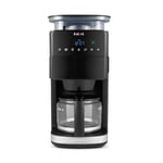 Instant Grind and Brew Bean to Cup Coffee Maker, 24 Hour Programmable Filter Coffee Machine, Reusable Filter, Glass Carafe, Digital Display - 4-10 cup Customisable Brewing & Automatic Bean Grinder