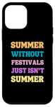 Coque pour iPhone 12 mini Festivals d'été rétro, concerts de musique en plein air, style années 70 et 60