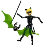Bandai - Miraculous Ladybug - Mini-poupée - Chat Noir - Poupée articulée 12 cm et Ses Accessoires - P50403