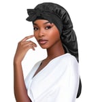 Extra Large Bonnet Sleep Cap Long Satin Silk Night Cap For Braids Curly Hair