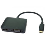 USB to HDMI AND VGA Adapter Cable - USB Type C to HDMI 4K and VGA Output