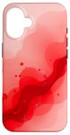 Coque pour iPhone 16 Rouge minimaliste art abstrait esthétique