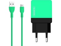 Somostel Network Charger + 2100Mah Microusb Cable Green Sms-A53