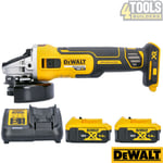 Dewalt DCG405 18V XR Brushless Angle Grinder 125mm + 2 x 5Ah Batteries & Charger