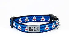 RC Pets 1 Inch Adjustable Dog Clip Collar, Medium, Shark Attack