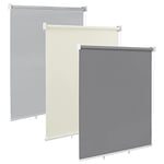 WOLTU Store Roulant d'Extérieur Store Vertical Auvent Vertical Paresoleil Brise-Vue Store Rétractable et Enroulable avec Palan à Chaîne pour Terrasse, Balcon, Fenêtre 100x140 cm Gris foncé