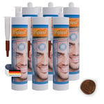 Mastic Silicone-Haute Température 6x 310 ml-Étanchéité Sanitaire et Extérieure-Idéal pour Intérieur et Extérieur- joint salle de bain-Sanitary Silicone sealant for indoor &outdoor use,(brun)