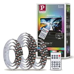 Paulmann 78882 Strip LED USB Éclairage TV 75’’ 3,1m 60LEDs/m Dynamic Rainbow RGB incl. 1x5W gradable bande lumineuse noir synthétique