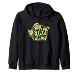 Ghostbusters Slimy Stay Puft Distressed Big Chest Logo Zip Hoodie