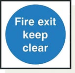 Fire Exit Keep Clear S/Ad Pack Qty 1