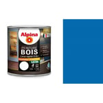 Peinture spéciale bois Bleu azur satin 0.5L ALPINA microporeux protège décor lessivable