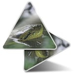 2 x Triangle Stickers  7.5cm - Green Anaconda Snake  #21648