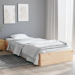 Jinlefu - Cadre de lit bois massif 90x190 cm simple - The Living Store - Brun