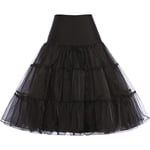 50-tals underkjol Rockabilly Dress Crinoline Tutu för kvinnor Z X Black XL