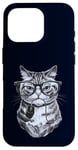 Coque pour iPhone 16 Pro Chat ringard tenant une souris d'ordinateur mignon chaton geek