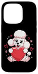 iPhone 14 Pro Cute Poodle Love Heart Valentines Day Poodle Lover Case