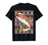 Santa Hat Ugly Christmas Sweater Rainbow Trout Fish Lovers T-Shirt