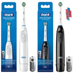 2pcs Oral-B Rechargeable Battery Powered Toothbrush BLK+WHT 2 Batteries Includes