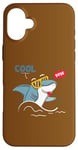 Coque pour iPhone 16 Plus Cool Dude – Soyez votre auto-rester au frais – Requin cool avec lunettes