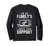 I'm My Family's Unpaid Tech Support US American Flag Long Sleeve T-Shirt