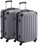 HAUPTSTADTKOFFER - Alex Lot de 2 valises rigides Brillantes TSA, 65 cm, 74 litres, Argent, argenté, 65 cm, Set de valises