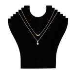 Black Flannel Necklace Pendant Chain Jewelry Bust Display Stands Hanger Hold REL