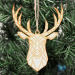 Christmas Tree Geometric Stag Bauble Tree Ornament Animal Xmas Decoration