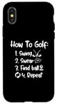 Coque pour iPhone X/XS Comment faire des jures de swing de golf trouver une balle répéter les dictons de golf