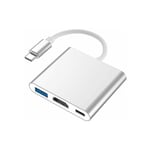 Shining House - Station d'accueil de câble type-c vers hdmi + usb hd Convertisseur de câble adaptateur 3 en 1 4K