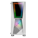 Boitier PC Moyen Tour ATX Mars Gaming MC777 RGB avec panneau vitré - Blanc