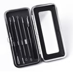 5-pack Blackhead Remover Acne Needle Tools Kit Svart