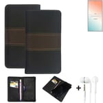 Wallet Case + headphones for Samsung Galaxy S24 Ultra Protective Cover Brown