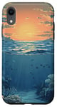 iPhone XR Ocean With Coral Reefs Vintage Landscape Graphic Case