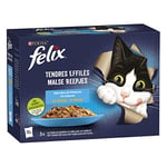 FELIX Tendres Effilés en Gelée | Chat Adulte | Sélection de Poissons | Lot de 6-12 x 85 g| Sachet fraicheur