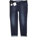 MMX Lynx Men Blue Skinny Slim Chino Stretch Trousers W40 L34 (50137)