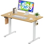 Sweetcrispy - Bureau assis-debout électrique - 100 x 60cm, table d'ordinateur réglable en hauteur avec plaque de raccord, table d'ordinateur de