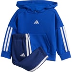 adidas 3-Stripes FL Hood Joggingsett Barn - Blå - str. 86