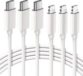 Lot de 3 MFi Câbles de Chargeur USB C vers Lightning Charge Rapide,2M Câble pour iPhone 12 13 14 Mini 11 Pro x xR 8,Chargeur iPad Pro Air,Fil C-Lightning Blanc.[W970]