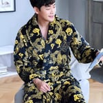 Dragon Crane Hommes Peignoir Robe Casual Vêtements De Nuit Hiver Épais Chaud Vêtements De Nuit Chemise De Nuit Plus La Taille Lâche Homewear 3XL Stylec21 Livraison Gratuite