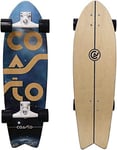 Coasto - Surfskate Sirius 32" - Skateboard pour Skatepark, Street, Pumptrack et Surf - Planche Idéale pour Cruiser - Tout-Terrain - Trucks Optimisés - Deck Pad Transparent et Adhérant - Bleu