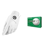 TaylorMade Men's TP Golf Glove, White, Large & RBZ Soft Dozen Golf Balls, White,2021