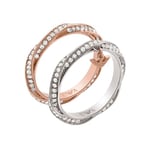 EMPORIO ARMANI - Bague en acier inoxydable bicolore et or rose pour femme, EGS3024SET8