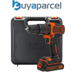 Black & Decker 18V Volt Cordless Combi Hammer Drill Lithium Ion Battery and Case