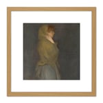 Whistler Arrangement Yellow Gray Effie Deans Painting 8X8 Inch Square Wooden Framed Wall Art Print Picture with Mount