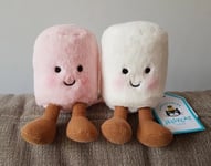 🌟 Jellycat Amuseable Marshmallows Twins Two Pink & White New W Tags Jelly Cat