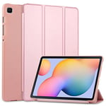 Tech-Protect SmartCase - Étui à Rabat avec Support magnétique - Compatible avec Samsung Galaxy Tab S6 Lite 10.4 2020/2022 - Rose doré