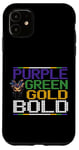 Coque pour iPhone 11 PURPLE GREEN G. BOLD