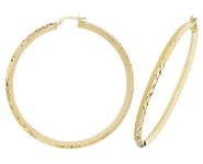 James Moore TH ER1018-50 9k Yellow Gold Hinged Hoop Earrings Jewellery